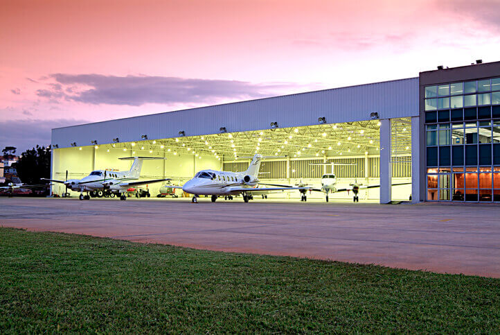 Corporate Aircraft in a Hanger